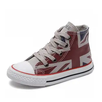 

Kids Canvas Shoes Boys Baby Sneakers 2019 Spring Fashion National Flag High Top Canvas Toddler Girls Shoe Children Casual Shoes