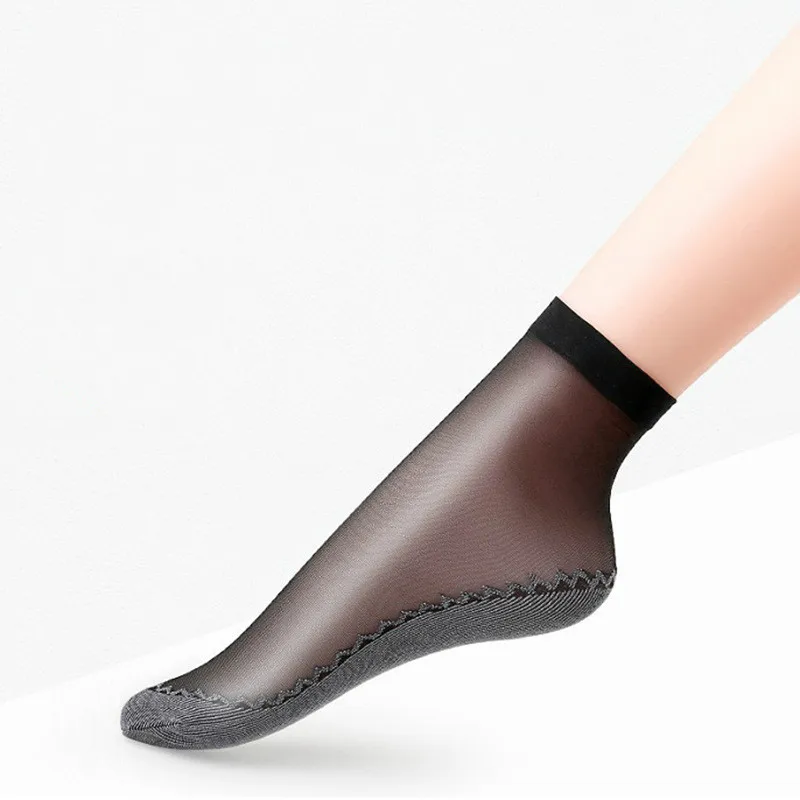 Summer Sexy Ultra-thin Woman Socks Elastic Wear-Resistant Silk Women Socks Cool Transparent Crystal Short Female Socks for Woman