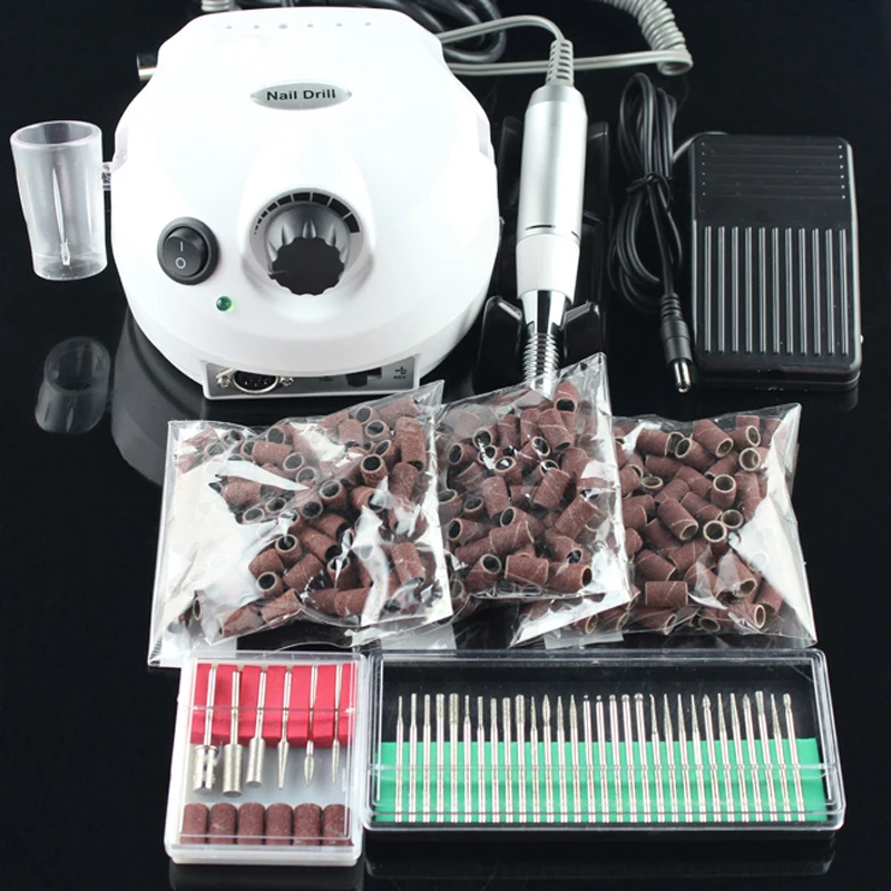 

OPHIR Pro 30000RPM Electric Nail Drill Machine Acrylic Nail with Foot Pedal+ Drill Bits+Sanding Bands for Nail Glue Remover 110V