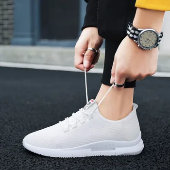 

Nice Fashion Men'S Casual Sports Shoes Light Breathable And Comfortable Anti-Skid Solid Color Handsome Lace-Up Men'S Shoes Male