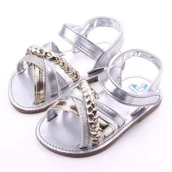 

2019 Summer Style Baby Girls Shoes Fashion Silver Gold Leather Princess Clogs Summer Shoes Infant Toddler First Walkers Moccasin