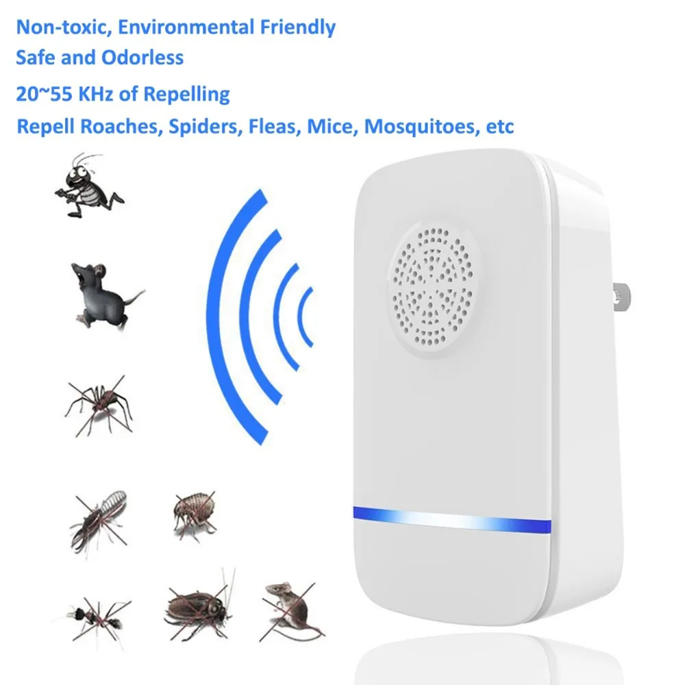 

Electronic Ultrasonic Mosquito Repeller Mouse Mosquito Repellent Killer Insect Spiders Cockroach Trap Pest Control AU/US/EU Plug