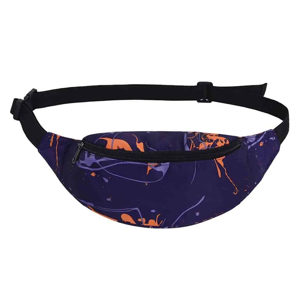 

High Quality Waist Bag Fashion Unisex Decorative Pattern Waist Bag Floral Zipper Nylon Gym Fitness Bag Chest Package #YY