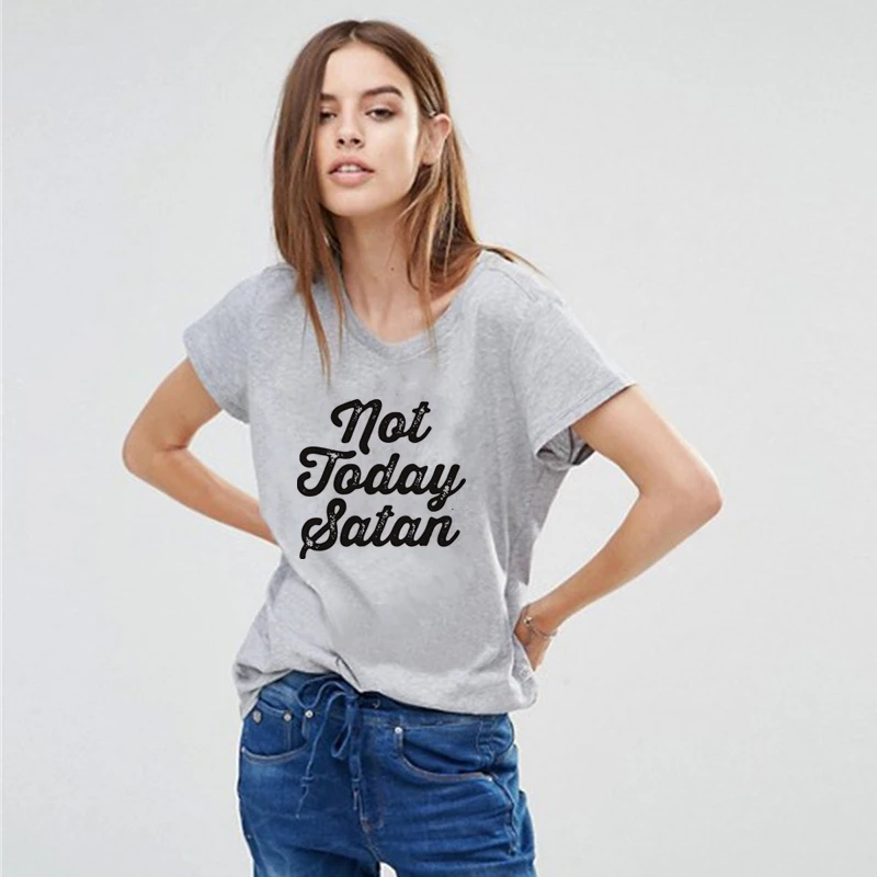 Showtly Not Today satan футболка женская с круглым вырезом графическая забавная говорящая