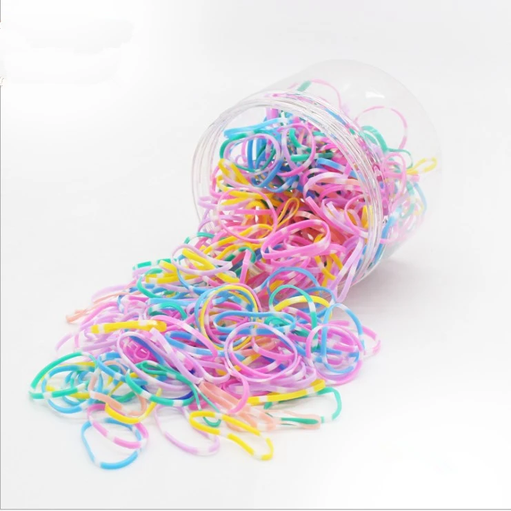 800Pcs/Lot Mini Elastic Hair Bands Hair Accessories Gift Box Set Candy Color Disposable Rubber Band Cute Hair Bands for Girls