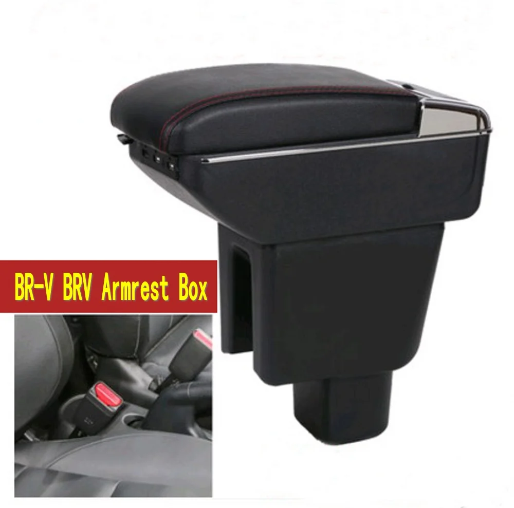 

For Honda BRV honda mobilio BR-V armrest box central Store content Storage box with cup holder ashtray USB interface products