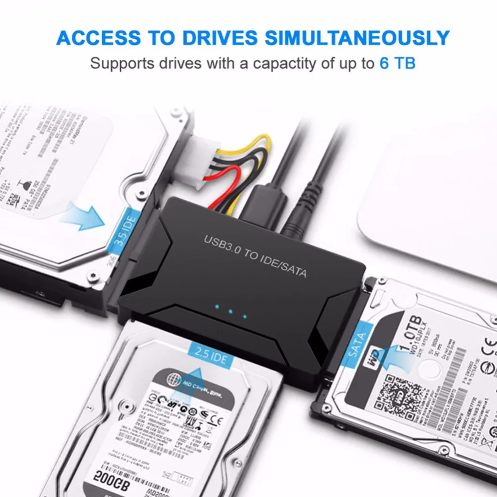 Конвертер для жесткого диска HDD USB3.0 на SATA/IDE внешнего 2 5 дюйма/3 дюйма Чехол Гбит/с