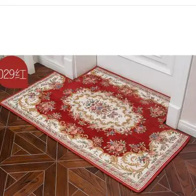 Европейский стиль коврик с цветочным принтом ковер для гостиной Свадебные ковры кухонный коврик толстый домашний декор - Цвет: red 2