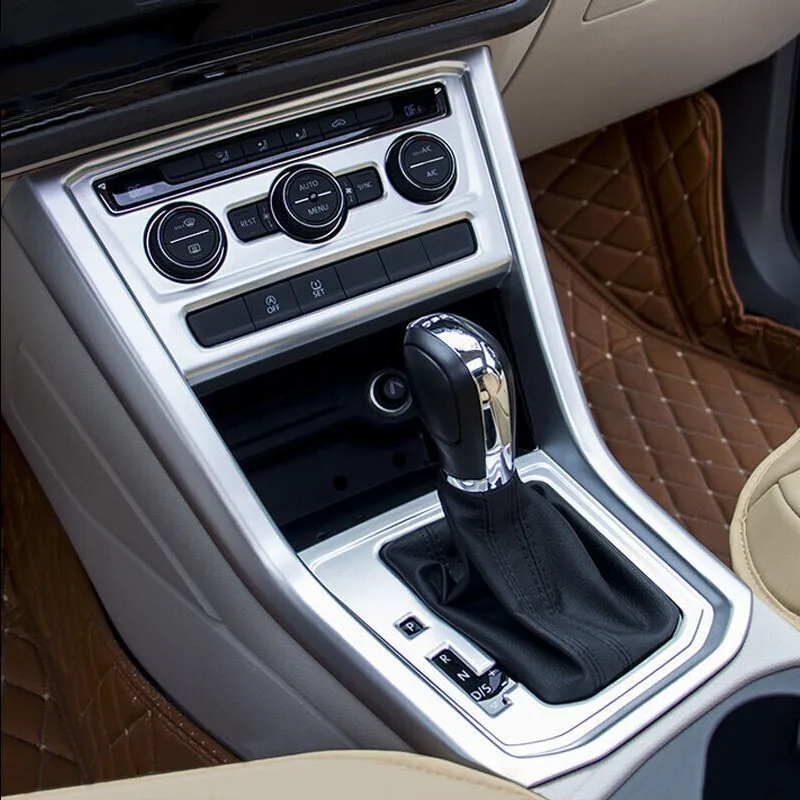 

For Touran car styling 2016-2019 ABS Matte Chrome Car gear shift knob frame panel Cover Trim