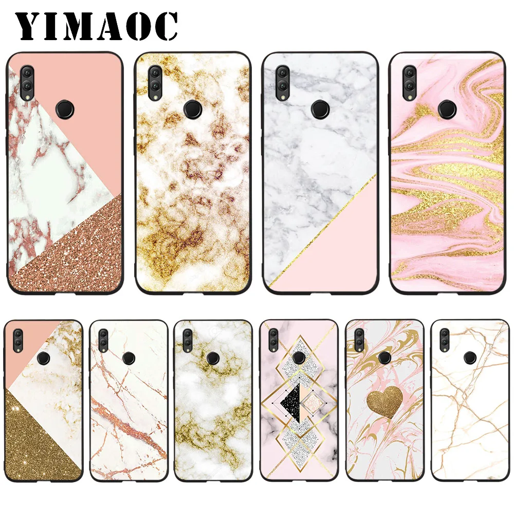 

YIMAOC Granite Gold White Marble Texture Soft Case for Huawei Honor Note 10 9 Lite 8C 8X 8 Lite 7X 7A 3GB Pro 7C 6A
