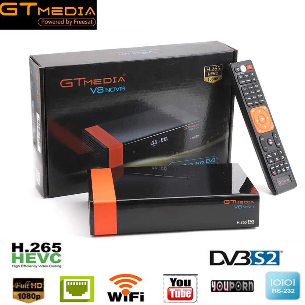 

GTMedia V8 Nova DVB-S2 Receptor Lnb Freesat Satellite TV Receiver H.265 HD built-in WIFI Set Top Box advanced free sat V8 Super