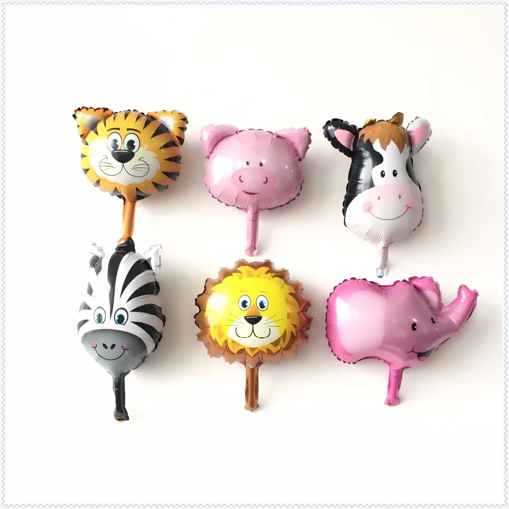 

Mini Animal Head Helium Foil Balloons For Birthday Party Decoration Party Suppies Child Toys Gifts Celebration Cartoon Balloon