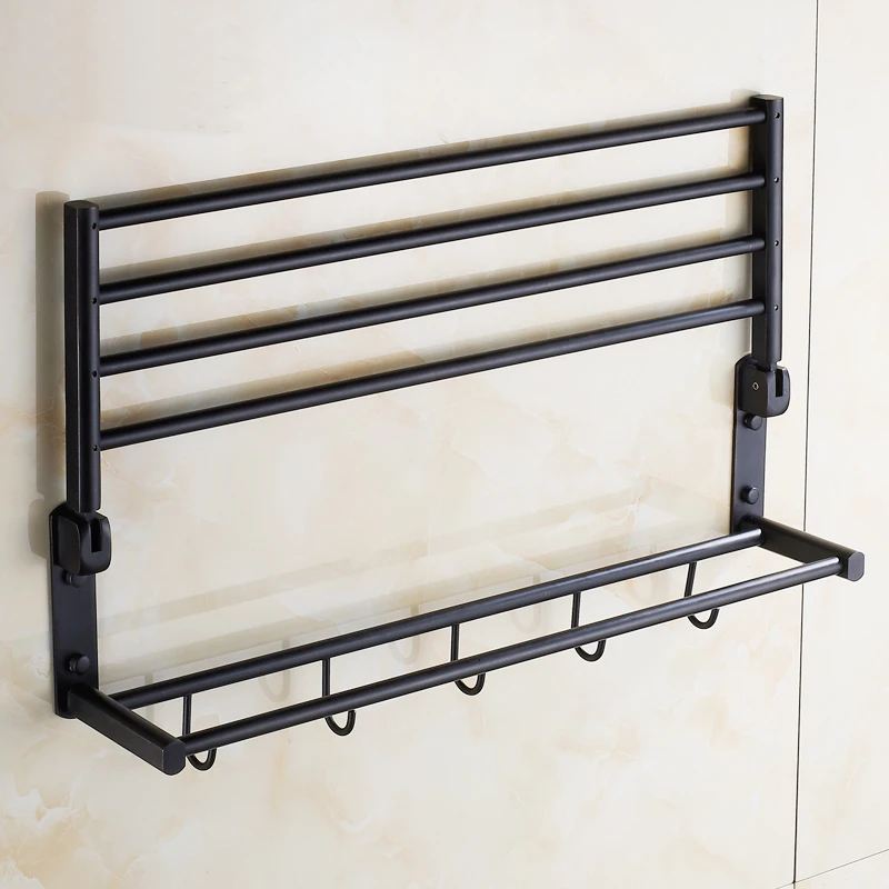 Настенная Полка для полотенец с крючками 60 см|towel rack shelf|towel racktowel black |