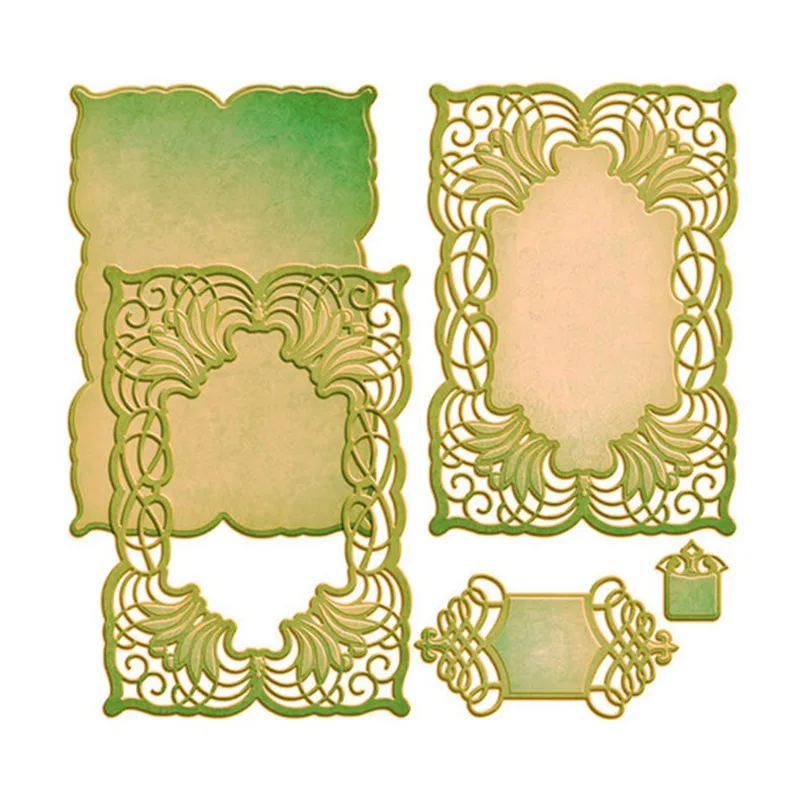 

Bi fujian 4pcs Hollow Lace 2019 New METAL CUTTING DIES DIY Scrapbook PAPER CRAFT card album gift present knife mold art cutter