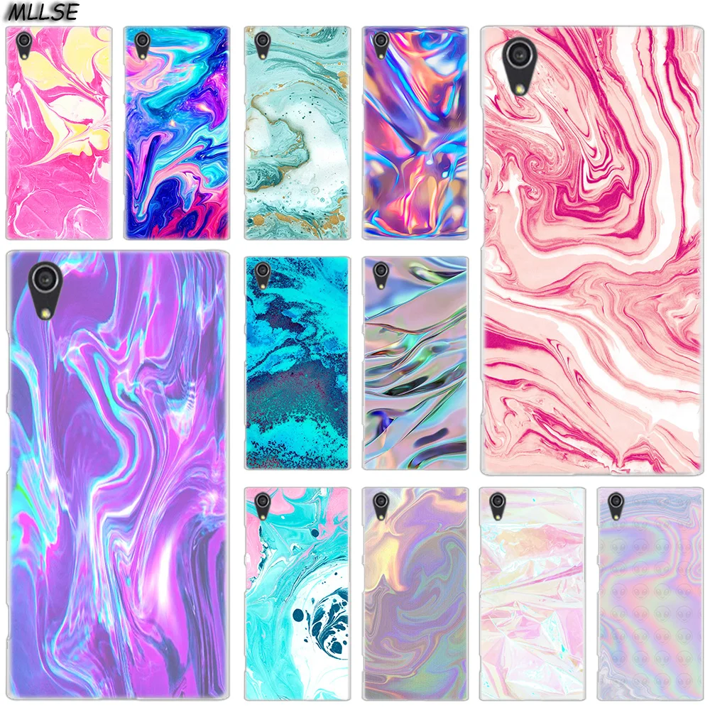 

MLLSE color Pink and Aqua Marble Fashion Case Cover for Sony Xperia X XA XA1 XA2 Plus XA3 XZ XZ1 XZ2 XZ3 XZ4 Compact Z5 L1 L2 L3