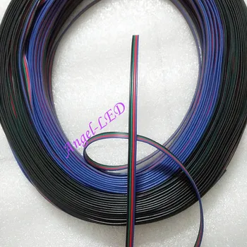 

20M/lot 4 Pin Extension RGB+Black Wire Connector Cable For DC5V ws2801 LPD8806 APA102 DC12V 3528 5050 RGB LED Strip light