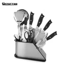GXYAYYBB Высокое качество Кухонных стоек креативная нержавеющая сталь чистый здоровье нож стойка Кухня Бар хранения блок нож стенд