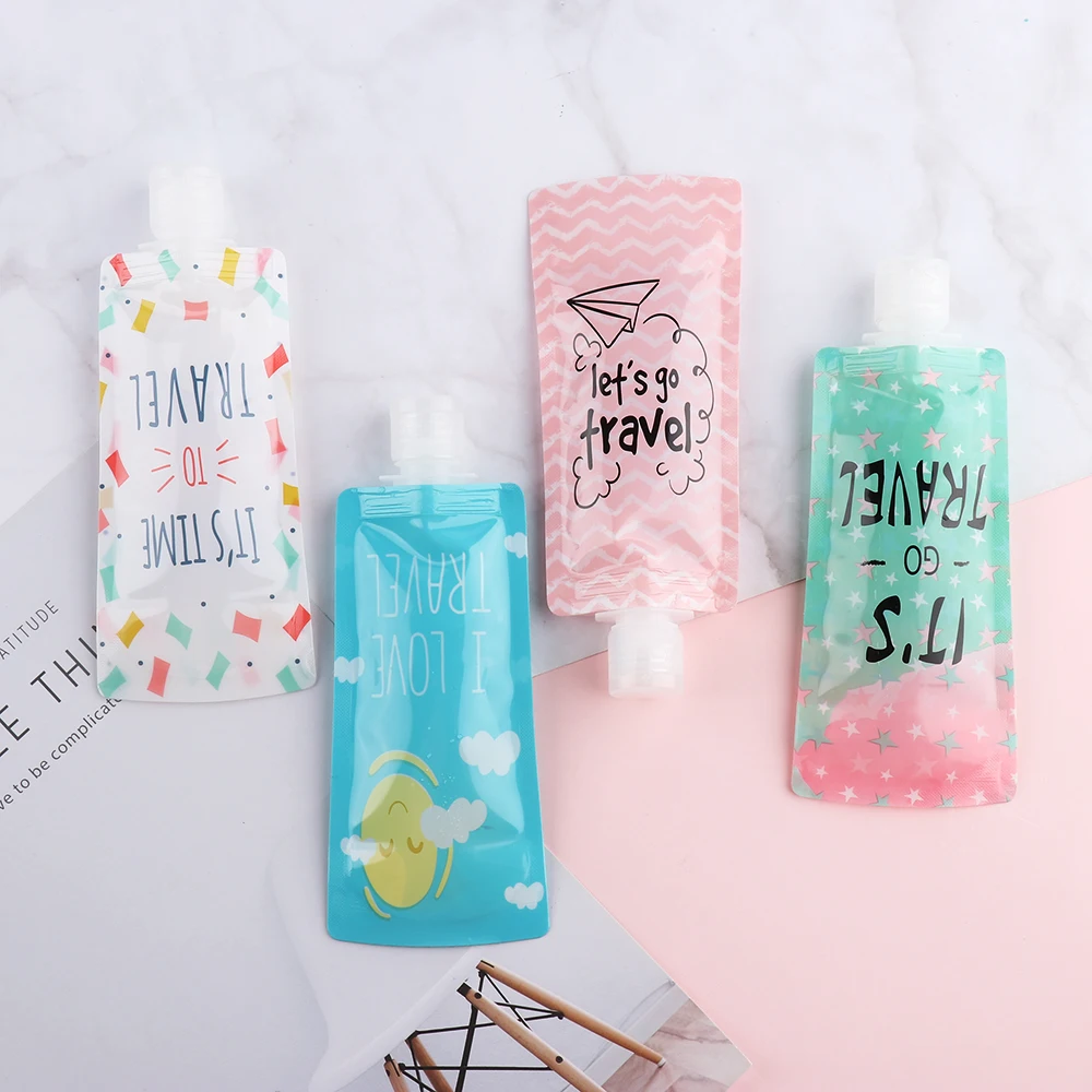

100ML Travel Liquid Dispenser Lotion Shampoo Soap Cosmetic Container Storage Bottle Bag Folding Portable Sub-bottling
