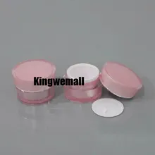 100 шт./лот, емкость 50 мл, 50 г, высококачественная акриловая банка для крема, бутылка с розовым цветом