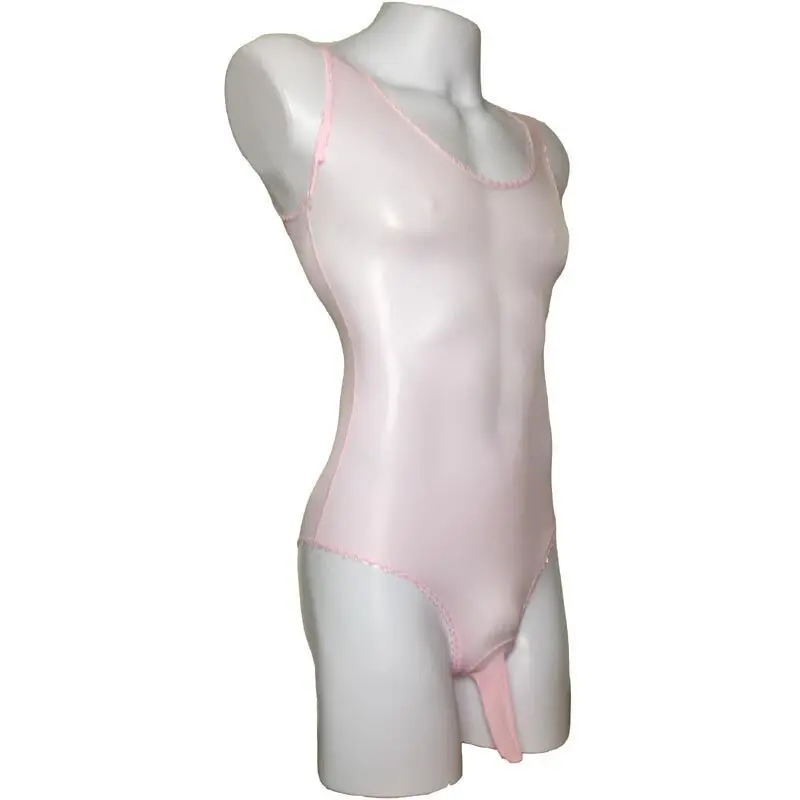 Сексуальное мужское прозрачное Сетчатое трико для пениса, облегающее боди, боди с крестиком, нижнее белье