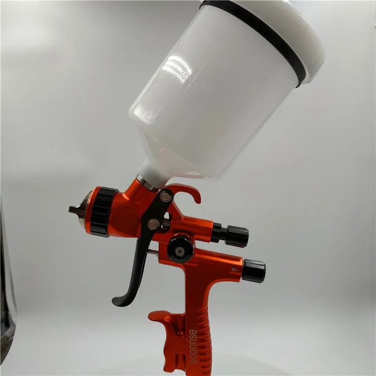 

free shipping, SOONRISE T60 car painting gun, LVLP spray gun,600cc plastic cup gravity feed type,1.3mm nozzle