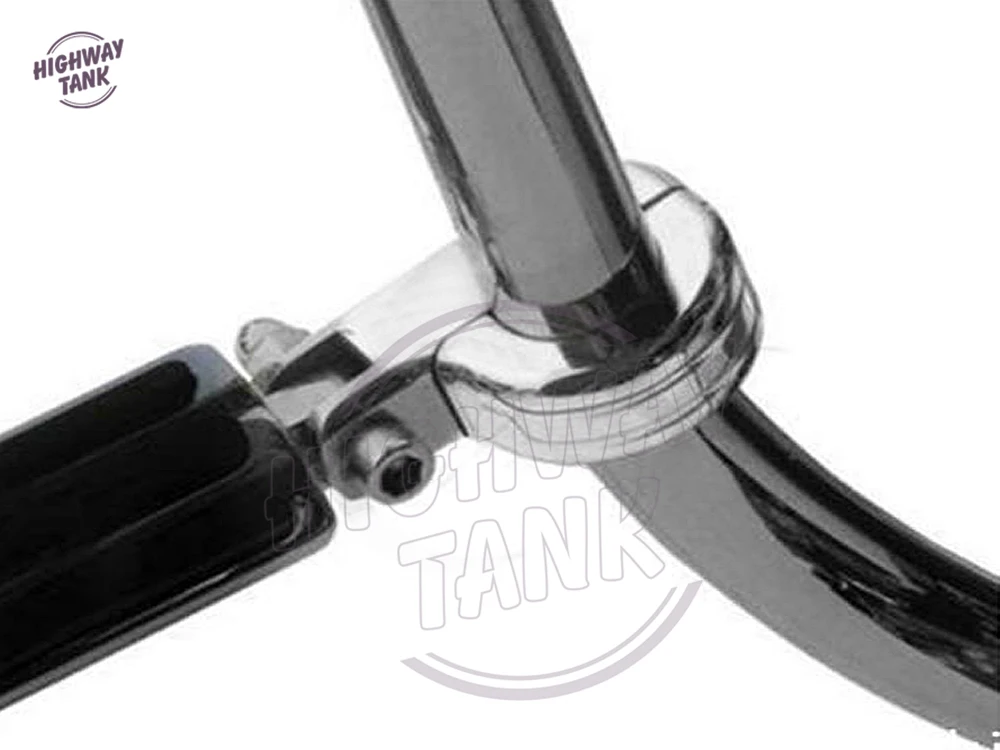 Хромированный мотоциклетный чехол для ног Moto Foot Peg P-Clamp монтажный комплект для Harley защита двигателя 1 1/" 32 мм шоссейный бар