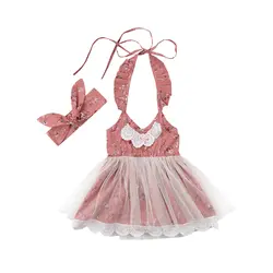 Pudcoco Детское платье для маленьких девочек кружева цветочные тюль платье без рукавов вечерние платье цветок сарафан Одежда