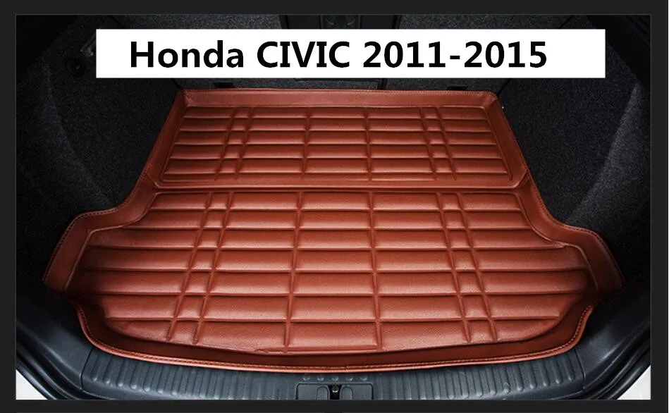 For Honda CIVIC 2011 2015 Cargo Liner Trunk Mats Auto Boot Mat High