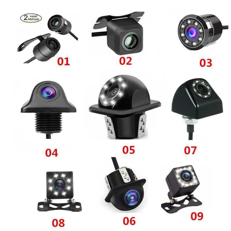 

Car Backup Camera LED Night Vision Reversing Camera 170 Degree Rear View Camera IP69 Waterproof Reverse Rear View Camera