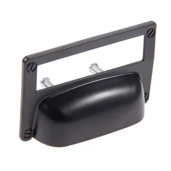 1Pc 81x52mm Antique Black Shell Label Pull Handle Card Holder Furniture Handle Kitchen Cabinet Door Knobs Furniture Hardware