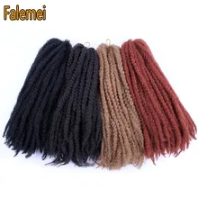 FALEMEI, на крючках, косички, волосы для наращивания на мягкой Marley косы волосы 18 дюймов 100 г/упак. химическое афро кудрявые марли оплетки волос оптом