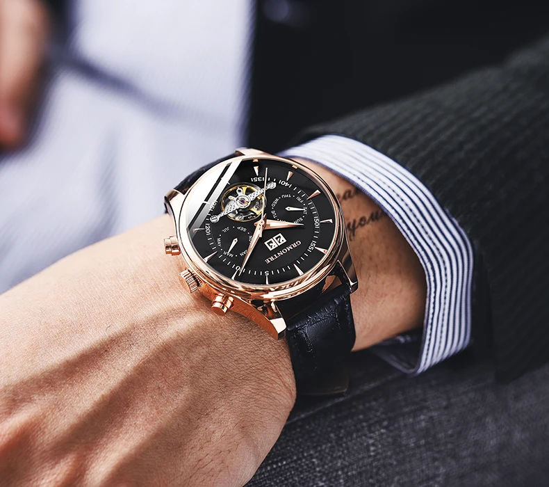 44 мм высококачественные часы мужские GRMONTRE автоматические для мужчин