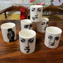 Подсвечник Fornasetti, банка для свечей Lina, банка для хранения лица, керамическая банка для украшения дома, контейнер для ручек, держатель для ручек Fornasetti, банка