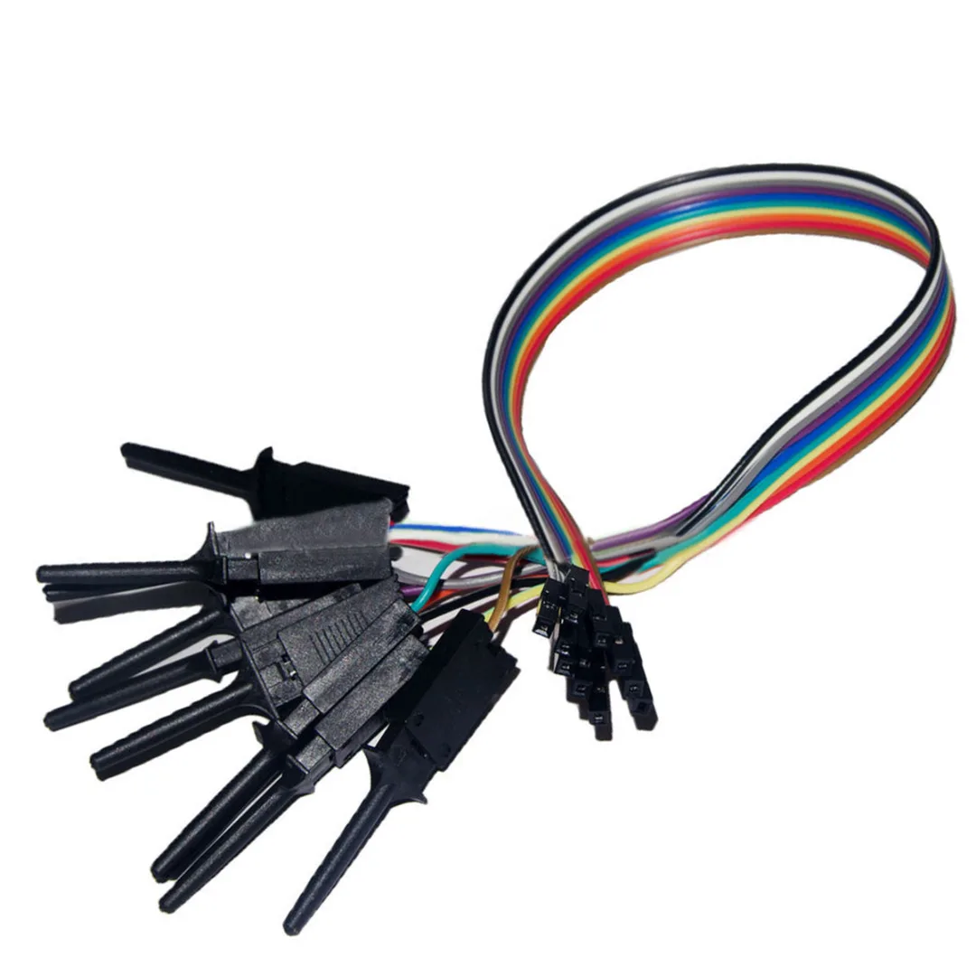 10pcs in 1 Analyzer Test Clips High Efficiency Logic Analyzer Cable Gripper Probe Test Hook Kit Set