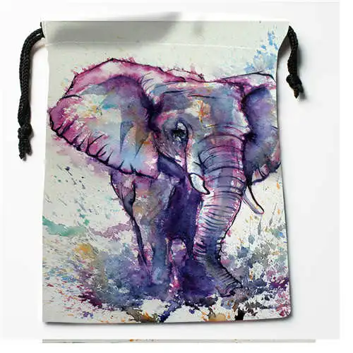 Пользовательские печати слон(1) сумки для покупок на шнурках дорожный мешочек для хранения плавать Туризм игрушка сумка унисекс мульти Size18-12-05-97