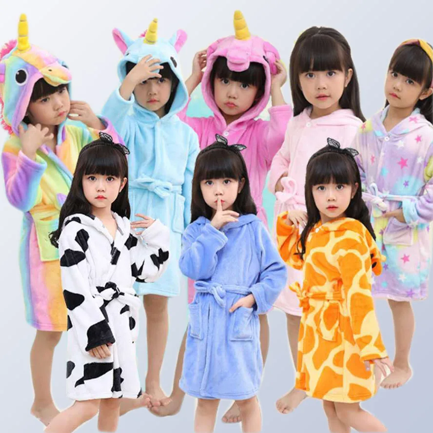 Kids pyjama Baby Boys Girls Unicorn Children pajamas  Flannel Stitch Animal Pajamas Onesies for boys girls 4 6 8 10 12 years old