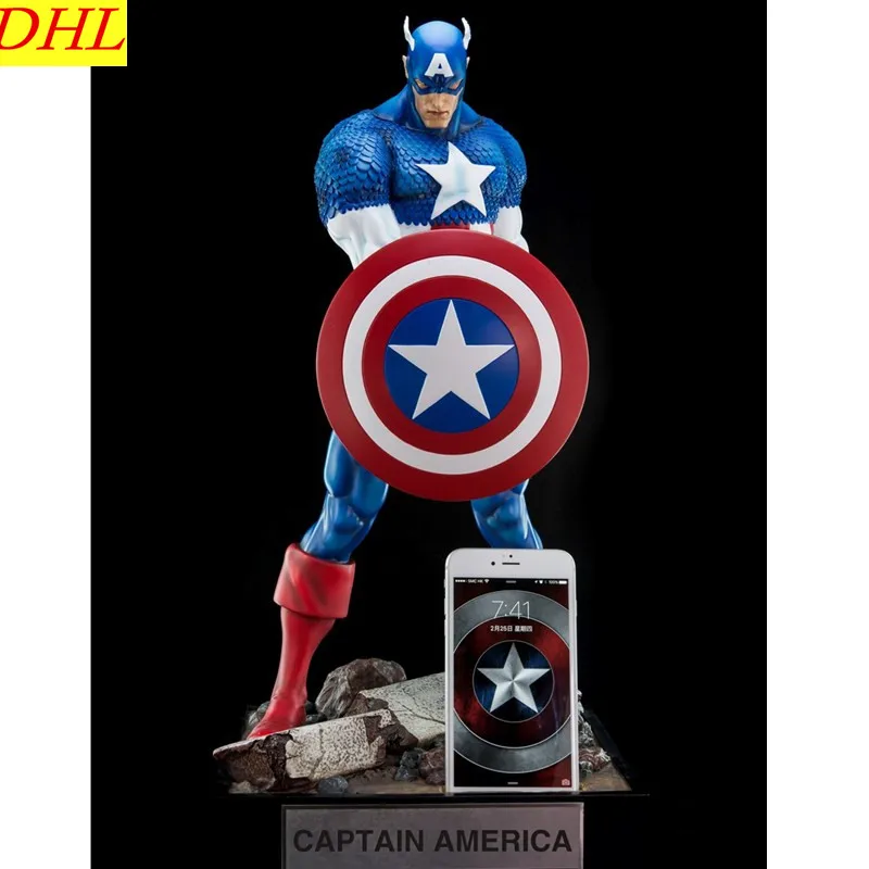 

Avengers:Infinity Captain America Charge Statue Superhero Steve Rogers Resin Action Figure Collectible Model Toy L2221