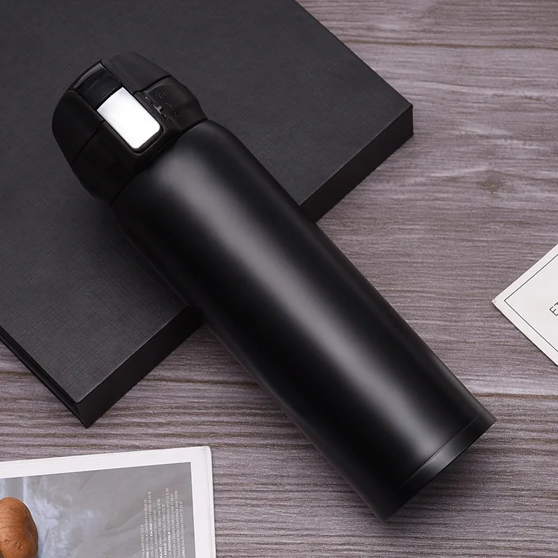 

500ml Double Wall Stainless Steel Vacuum Flask with Bouncing Cover Portable Car Thermos Creative Sport Chilly Bottle for Gift