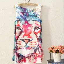 Скидка Летний animal print женщин жилет г. в европейском и американском стиле дизайн танки Лидер продаж Женская Досуг Свободные жилет