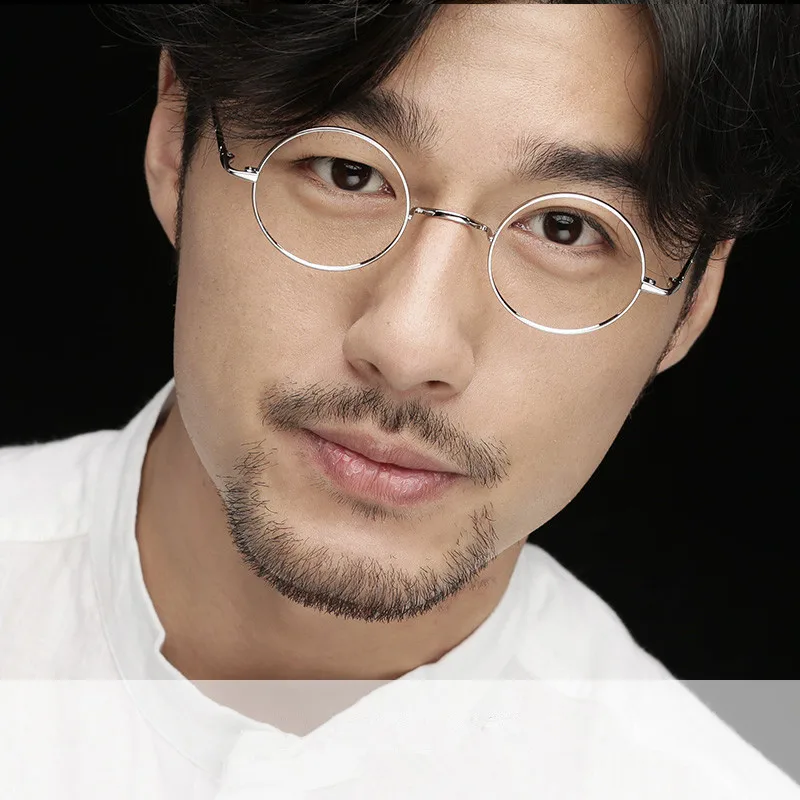 Tanie Posesion New Vintage Round Designer Men okulary metalowe ramki krótkowzroczność oprawki do okularów korekcyjnych przezroczyste soczewki szklane dla kobiet