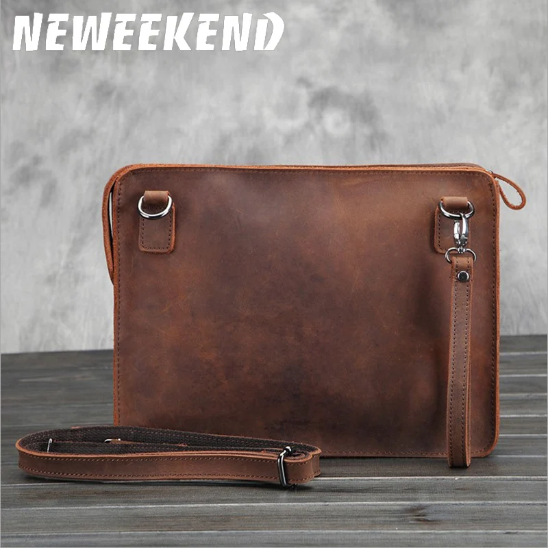 Vintage Horizontal Large Size Leather Man Bag Casual Business Men&#39;s Crossbody Bag Mens Messenge ...