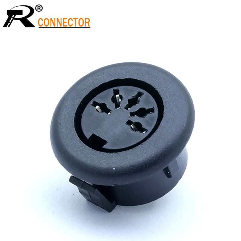 100pcs 5pin Micro Power Socket S Terminals DIN Female Jack PCB Panel Mount Connector for Electric push rod/computer motherboard |