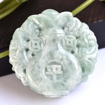 

45mm Natural Burma Jade Charm Pendant ,Fine Pendant Jewelry For Women Gift With Certificate Can Drop Shipping