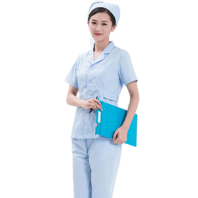 [Комплект] для женщин спецодежда медицинская короткий рукав Slim Fit врач-медсестра форма