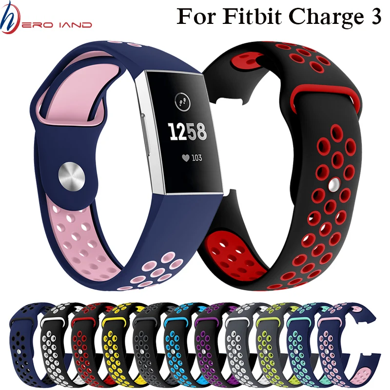 

Wrist Strap For Fitbit Charge 3 Band Double Color Silicone Wristband For Fitbit Charge 3 Charge3 Straps Sports Watchband