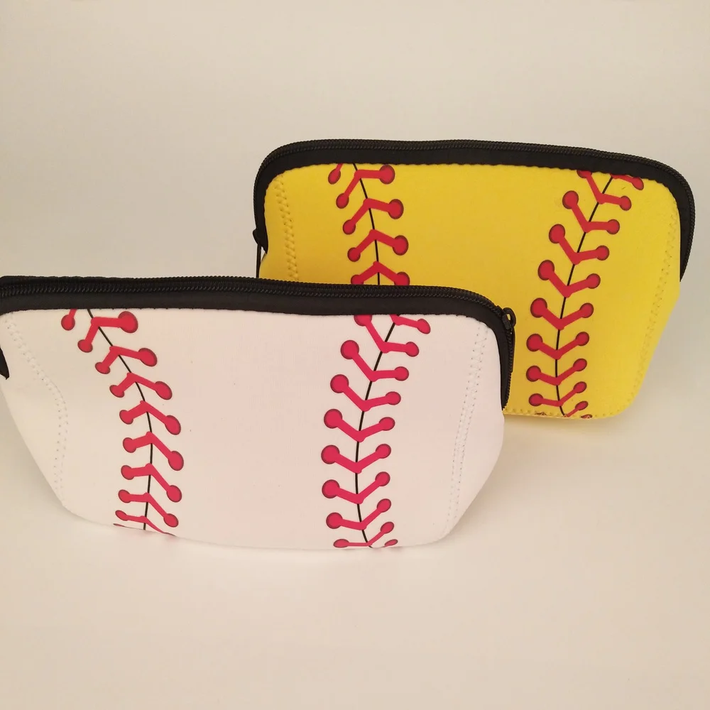 

Neoprene Softball Cosmetic Case Wholesale Blanks Base-bal Triangle Makeup Bag Women Accessories Hand Bag Free Shipping DOM106529