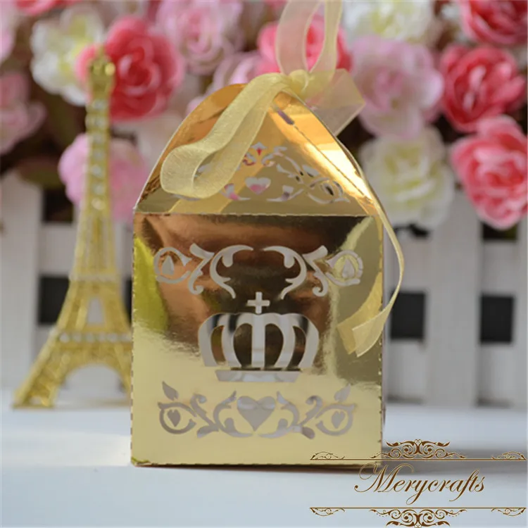 

50pcs free shipping laser cut metallic gold love heart indian wedding sweet boxes for gifts packaging