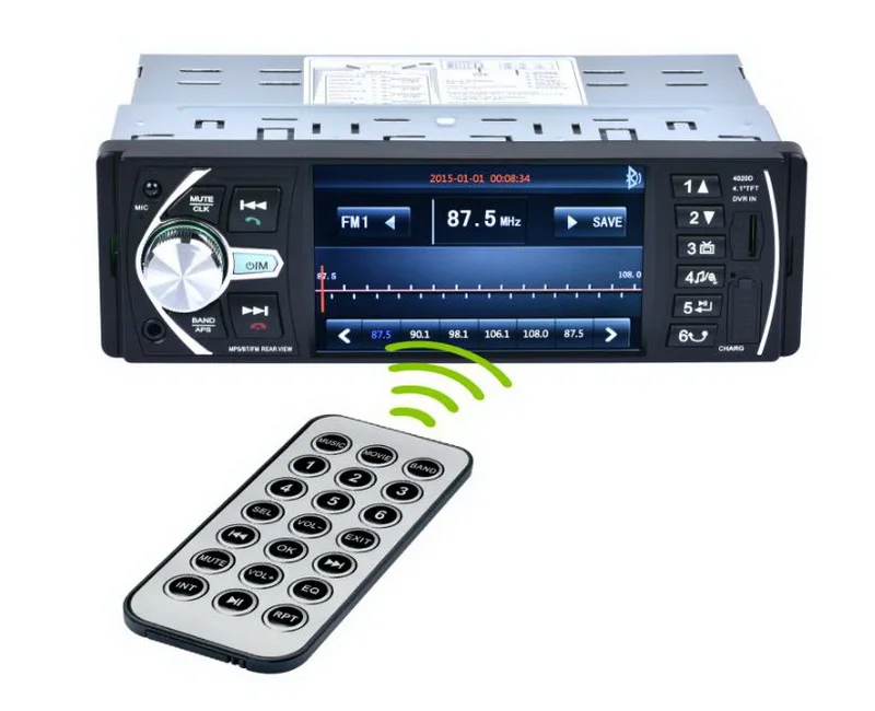 1 Din Bluetooth аудио 4,1 ''автомобильное FM радио DVR/камера вход стерео TF/USB/AUX в W/DVR 12 В Зеркало Ссылка для телефона Android