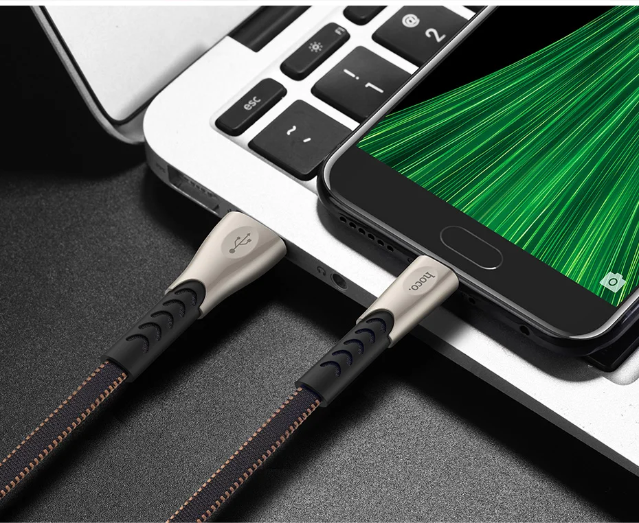 Hoco 2.4A алюминиевый сплав Micro USB кабель 1,2 м для Xiaomi Redmi Note Быстрая зарядка USB ЗУ для мобильного телефона кабель для передачи данных для Samsun