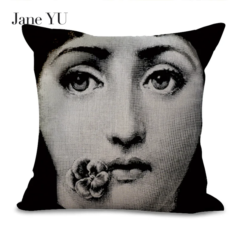 

JaneYU Linen Cotton Blend Pillow Case Home Square Pillow Case Decorative Pillowcases 45x45cm